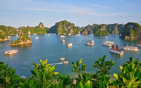Le paysage magnifique &agrave; la baie d&rsquo;Halong 